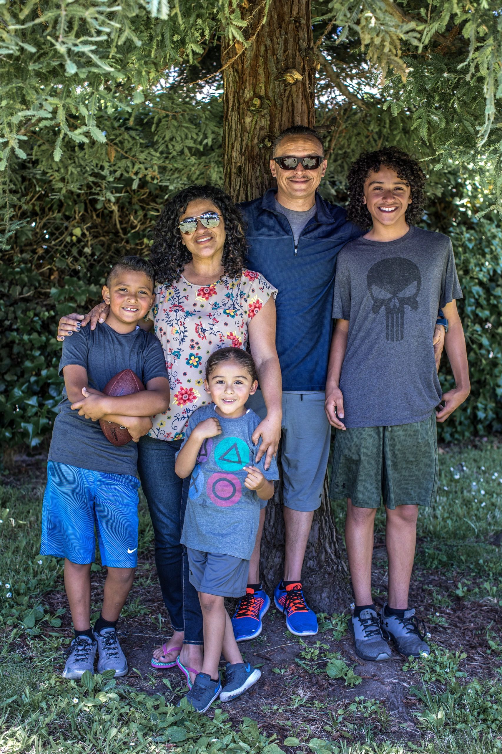 Family together outdoors