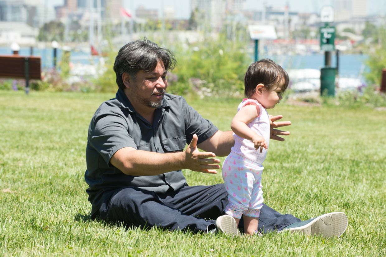Father with children